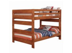 Coaster Wrangle Hill Bunk Bed in Amber Wash, Full Over Full