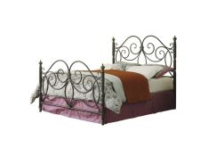 London King Metal Scroll Bed in Dark Bronze