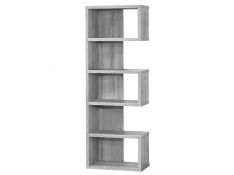 5-Tier Semi-Backless Bookcase in Weathered Grey