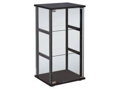 3-Shelf Glass Curio Cabinet in Black And Clear