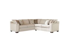 Aria L-Shaped Sectional With Nailhead in Oatmeal