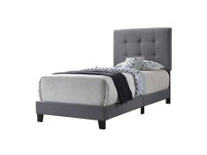Mapes Twin Tufted Upholstered Bed in Grey