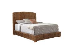 Laughton Queen Hand Woven Banana Leaf Bed in Amber