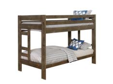 Wrangle Hill Twin Over Twin Bunk Bed in Gun Smoke