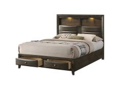 Fallon Storage Queen Bed in Grey