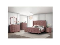 Salonia Upholstered Bedroom Collections in Pink Finish