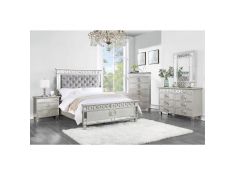 Varian Panel Bedroom Collections in Gray and Silver Finish