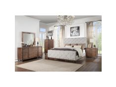 Andria Upholstered Bedroom Collections in Reclaimed Oak Finish
