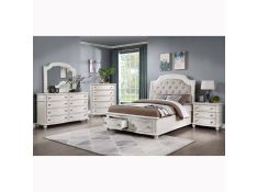 Jaqueline Storage Bedroom Collections in Antique White Finish