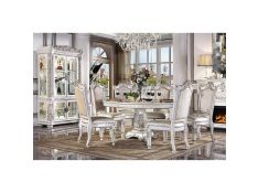 Vendom Round Dining Set in Antique Pearl Finish