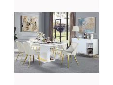 Gaines Rectangular Dining Set in White Finish