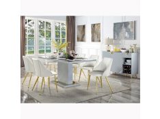 Gaines Rectangular Dining Set in Gray Finish