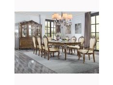 Latisha Rectangular Leg Dining Set in Antique Oak Finish