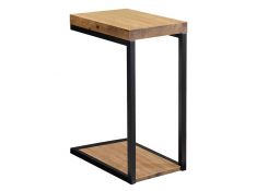 C-Shape Snack Table in Black And Antique Nutmeg