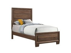 Brandon Twin Panel Bed Medium Warm Brown