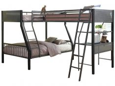 Meyers 2 Piece Twin over Full Metal Bunk Bed Set in Black and Gunmetal
