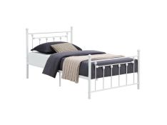 Canon Twin Metal Panel Bed in White