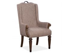 Durango Upholstered Host Arm Chair in Willadeene Brown