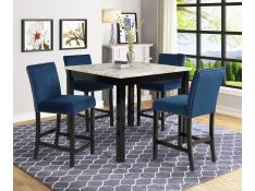 Lennon 5 Piece Dining Set in Royal Blue