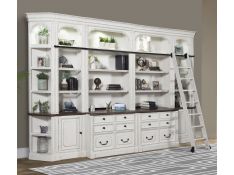 Provence 9 Piece Library Wall in Vintage Alabaster