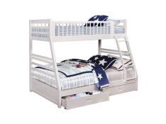 Ashton Twin Over Full 2 Drawer Bunk Bed in White