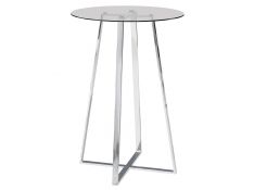 Glass Top Bar Table in Chrome