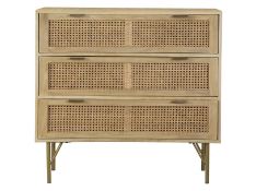 3-Drawer Accent Cabinet in Natural Wood Finish