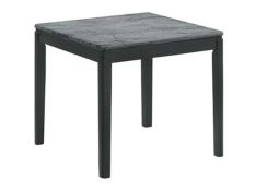 Square End Table in Faux Grey Marble and Black