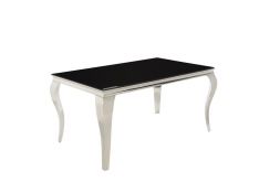 Carone Rectangular Dining Table in Chrome And Black