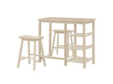 Nyssa 3-Piece Counter Height Dining Set in Buttermilk Finish