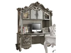 Versailles Computer Desk and Hutch in Antique Platinum
