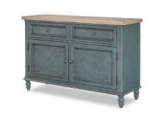 Easton Hills Credenza in Stone Washed and Distressed Denim Finish