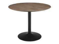 Clora Round Dining Table in Walnut And Black