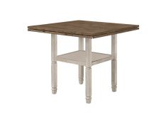 Sarasota Counter Height Table With Shelf Storage in Nutmeg And Rustic Cream