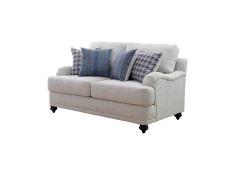 Gwen Recessed Arms Loveseat in Light Grey