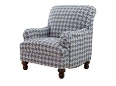 Gwen Recessed Arms Accent Chair in Blue