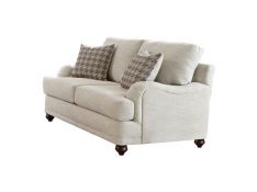 Glenn Cushion Back Loveseat in Light Grey