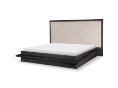 Westwood Queen Upholstered Bed in Charred Oak