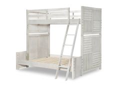 Summer Camp Twin over Full Bunk Bed in Stone Path Gray