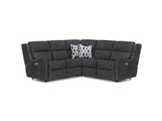 Theory Power Reclining Sectional with Power Headrest in Bravado Metal
