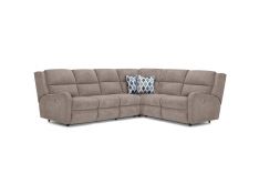 Theory 4 Piece Power Reclining Sectional with Power Headrest in Bravado Taupe