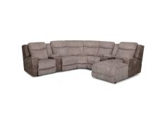 Carver 4 Piece Power Reclining Sectional in Vortex Mink and Boulder Pewter