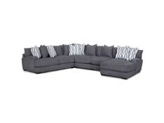 Journey 5 Piece Sectional with Right Arm Facing Chaise in Merriville Graphite