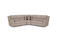 Hawkins Dual Power Reclining Sectional with Wand in Grayson Bark