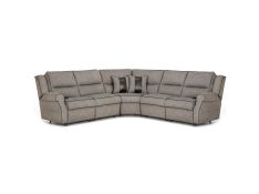 Hawkins Dual Power Reclining Sectional with Wand in Grayson Tweed