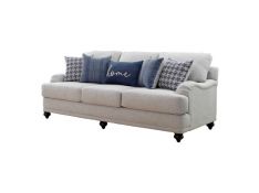 Gwen Recessed Arms Sofa in Light Grey