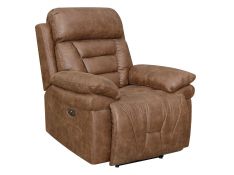 Brock Dual Power Recliner in Cinnamon