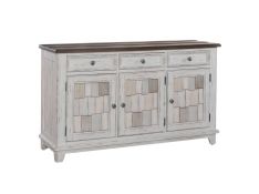 River Place Accent Server in Riverstone White and Tobacco