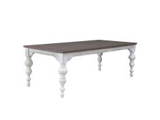 River Place Rectangular Leg Table in Riverstone White and Tobacco