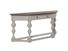 River Place Accent Console Table in Riverstone White and Tobacco